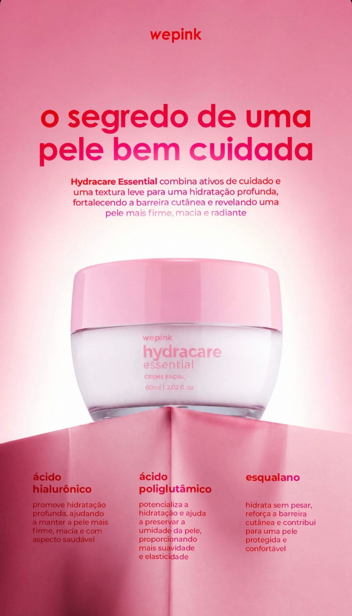 WePink Hydracare Essential – Creme Facial 60 ml 💗