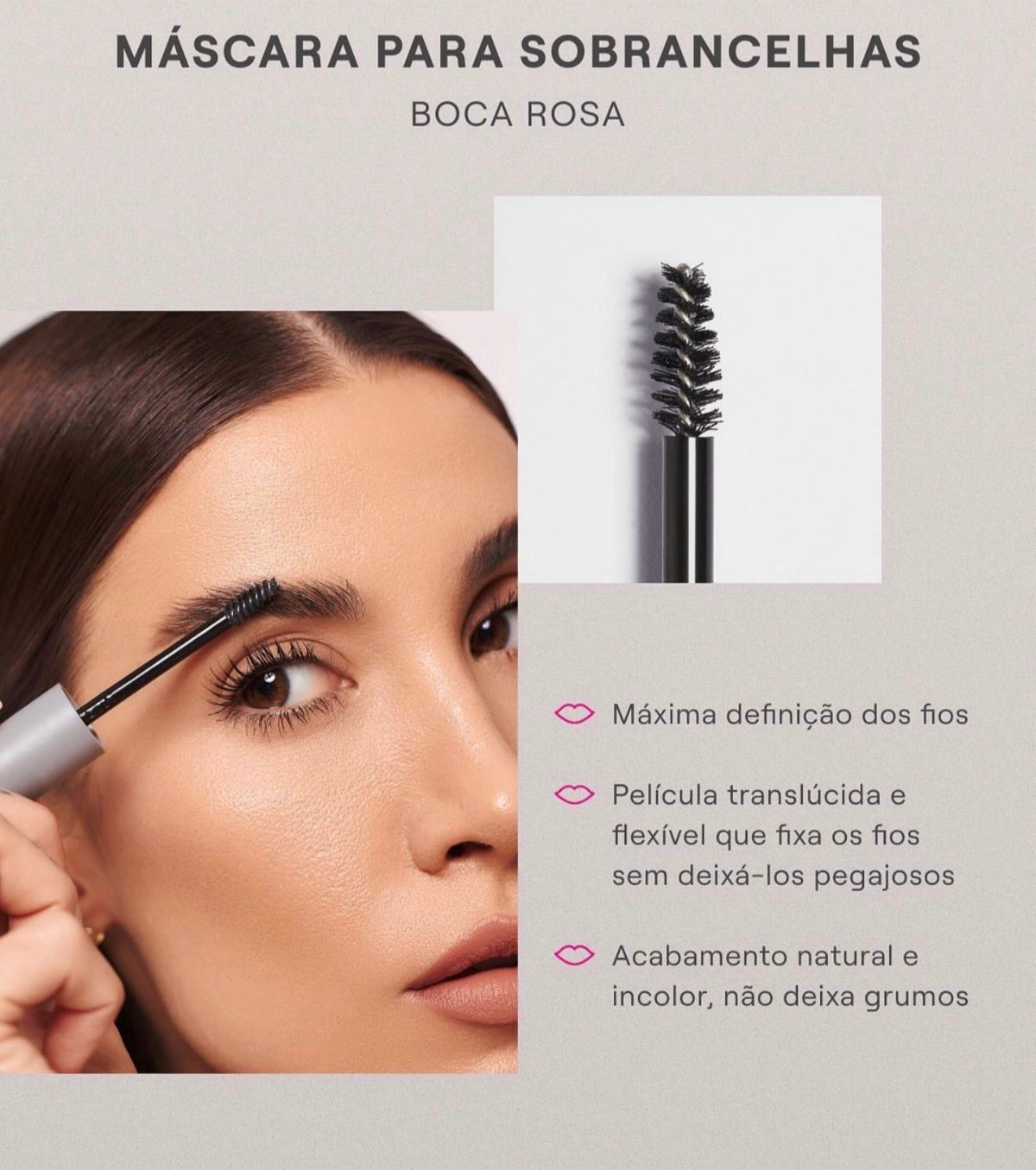 Máscara para Sobrancelhas Boca Rosa ✨