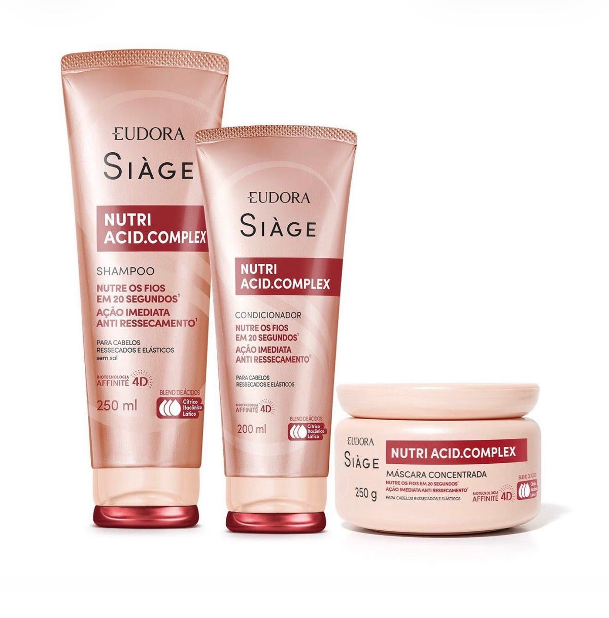 Kit Eudora Siàge Nutri Acid.Complex – Shampoo + Condicionador + Máscara 💗