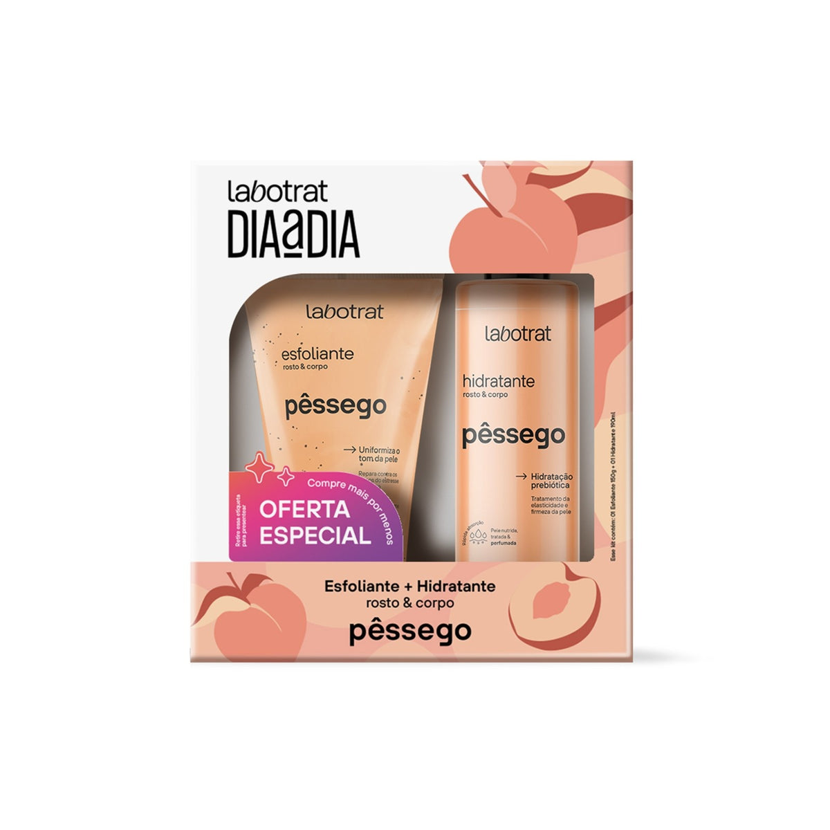 Kit Labotrat DiaDia Pêssego – Hidratante + Esfoliante 🍑✨